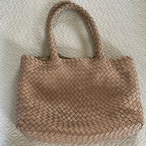 Pale pink woven Milaner tote